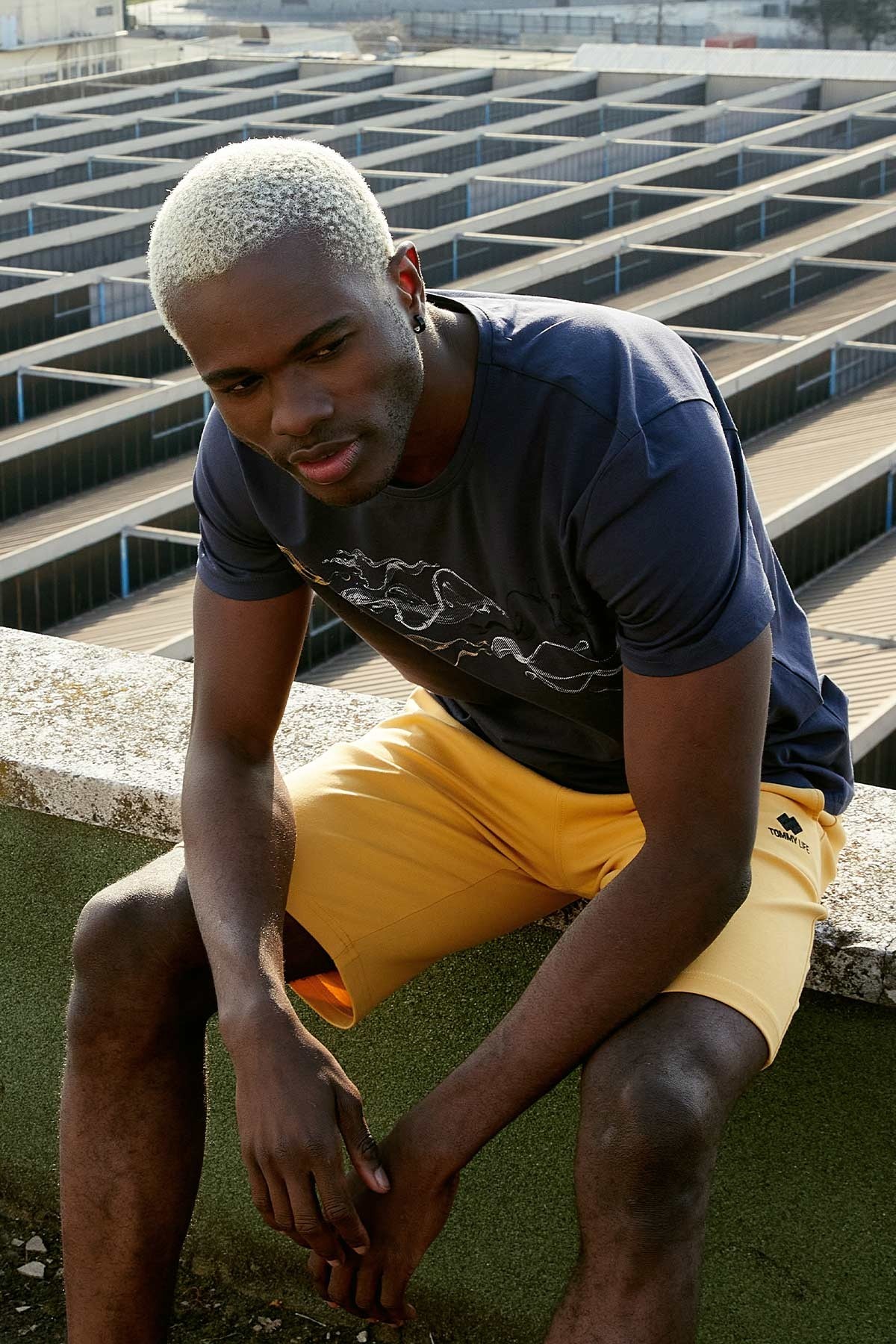 Hardal Tek Fermuar Cep Detaylı Bağcıklı Standart Kalıp Erkek Şort - 81202 - TOMMYLIFE