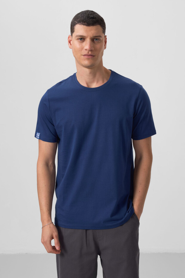 İndigo Erkek Basic Kısa Kol Standart Kalıp O Yaka T-shirt - 87911 - 2