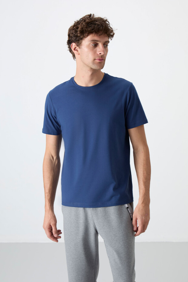 İndigo Erkek Basic Kısa Kol Standart Kalıp O Yaka T-shirt - 87911
