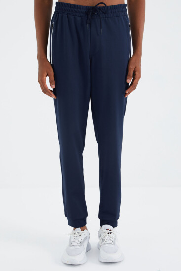 İndigo Bağcıklı Cep Detaylı Rahat Kalıp Erkek Eşofman Alt - 84993 - TOMMYLIFE (1)