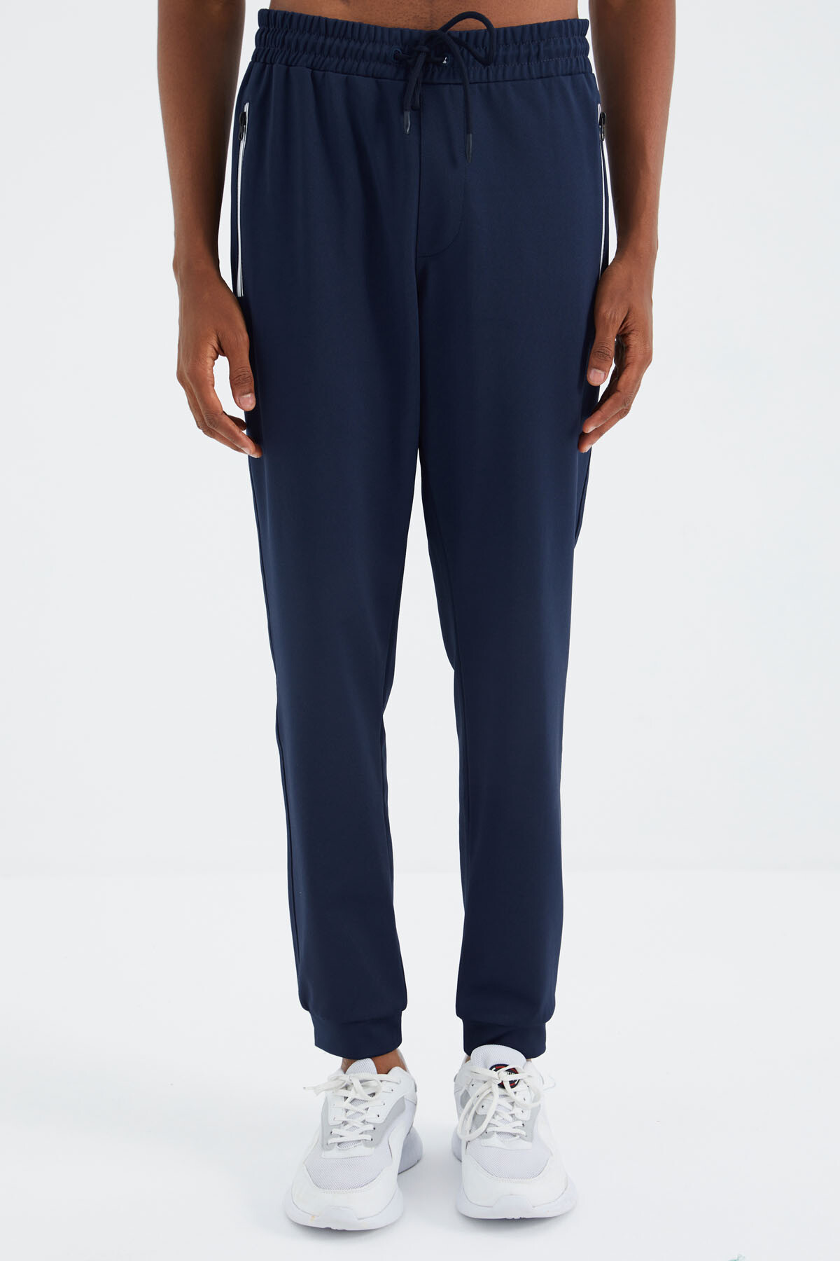 İndigo Bağcıklı Cep Detaylı Rahat Kalıp Erkek Eşofman Alt - 84993 - TOMMYLIFE (1)