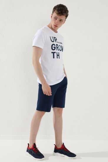 Tommylife Indigo Erkek Bağcıklı Fermuar Cepli Standart Kalıp Basic Şort - 81167 