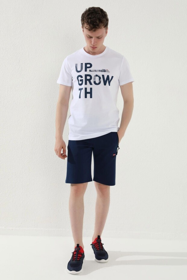 Tommylife Indigo Erkek Bağcıklı Fermuar Cepli Standart Kalıp Basic Şort - 81167 - 3