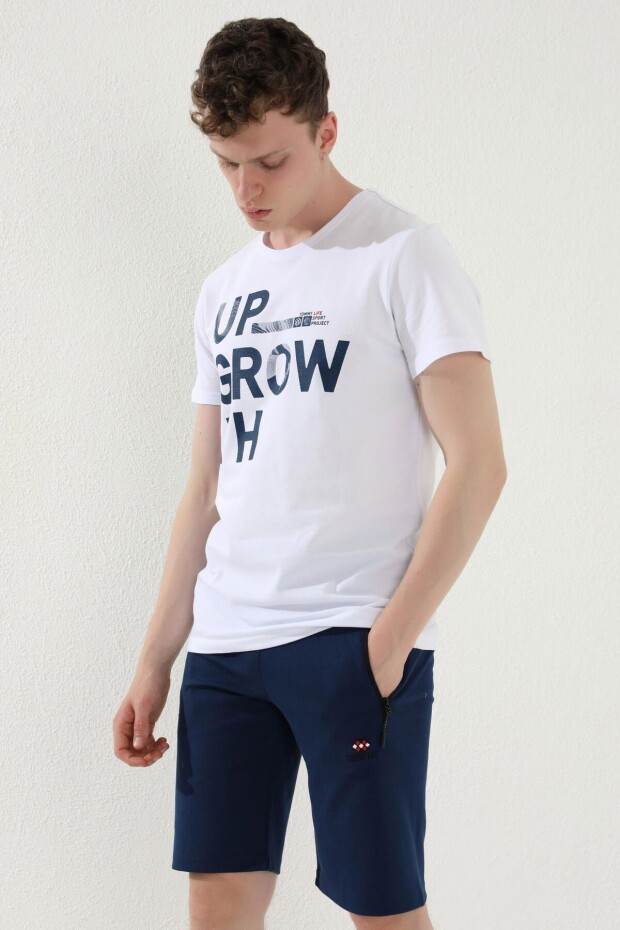 Tommylife Indigo Erkek Bağcıklı Fermuar Cepli Standart Kalıp Basic Şort - 81167 - 4