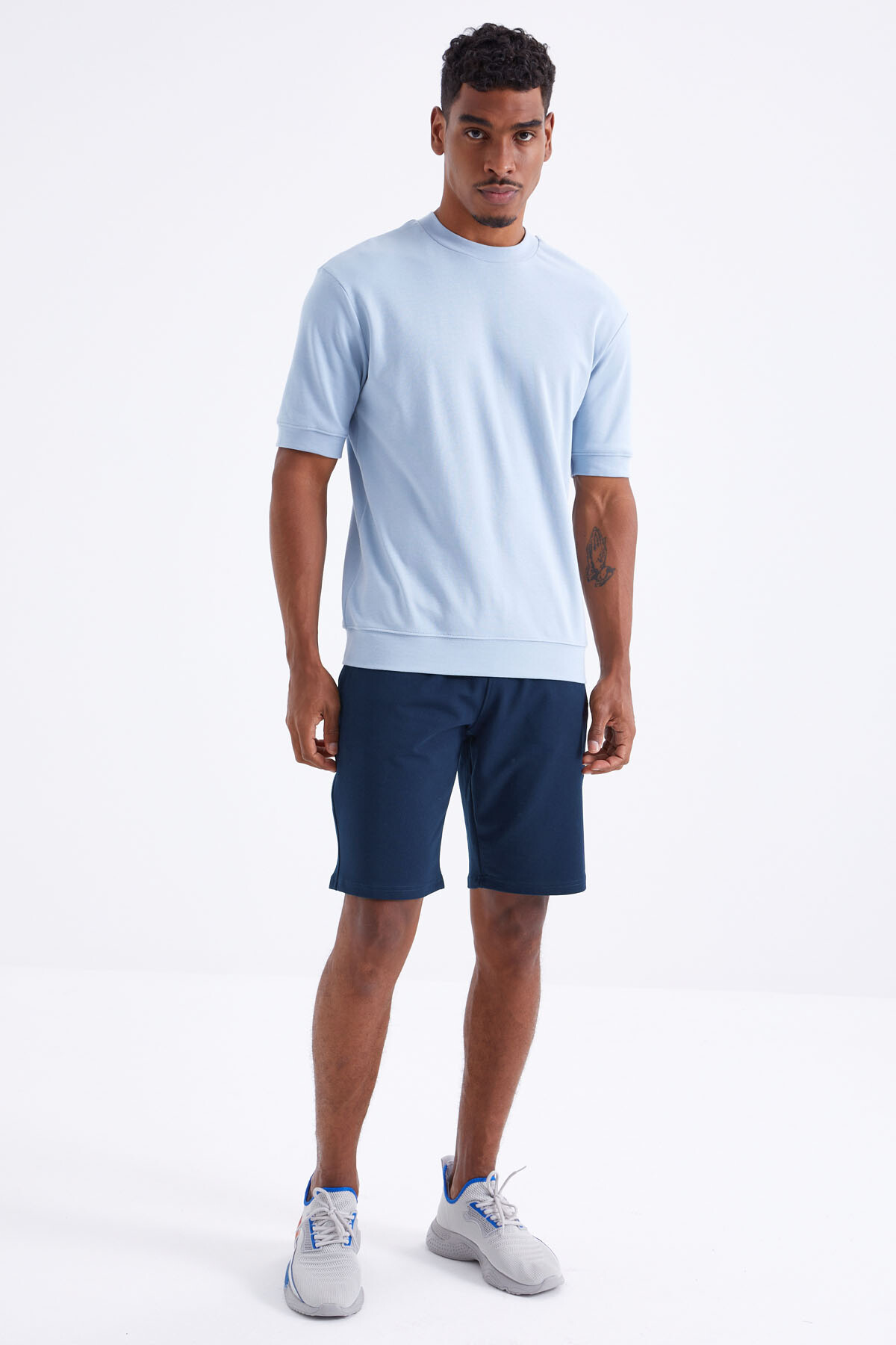 İndigo Bağcıklı Standart Kalıp Basic Erkek Şort - 81212 - TOMMYLIFE