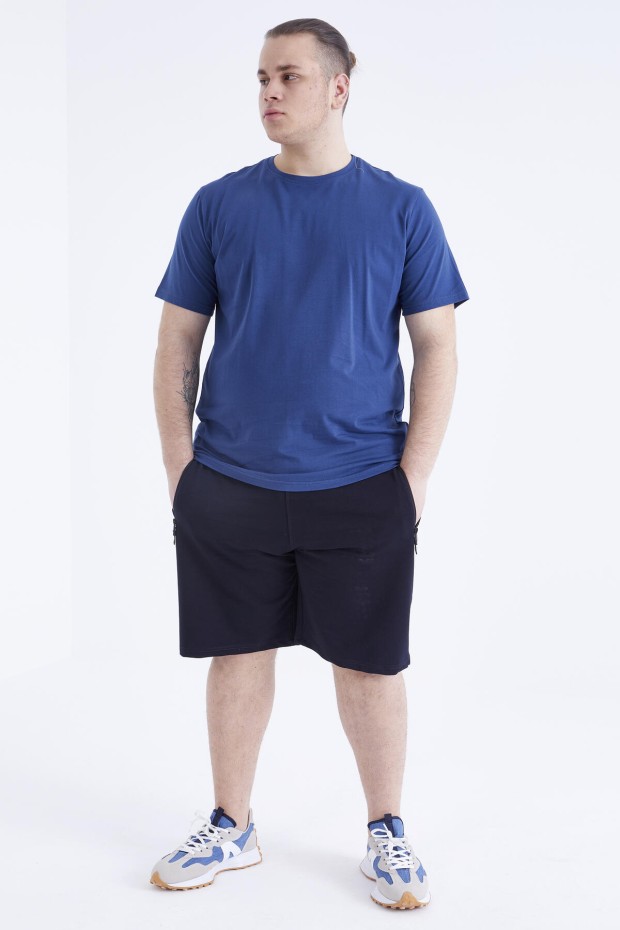 İndigo Basic Kısa Kol O Yaka Büyük Beden Erkek T-Shirt - 88072 - 2