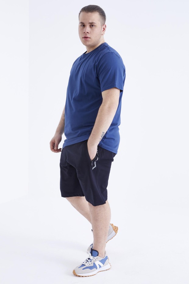 İndigo Basic Kısa Kol O Yaka Büyük Beden Erkek T-Shirt - 88072 - 4