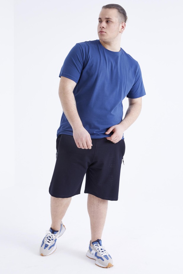 İndigo Basic Kısa Kol O Yaka Büyük Beden Erkek T-Shirt - 88072 - 6