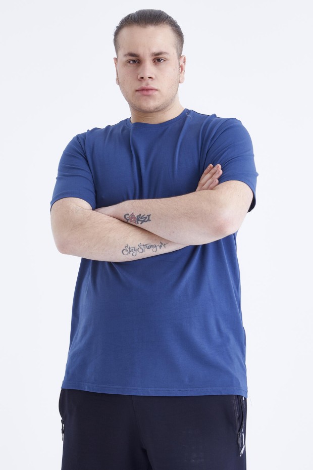 İndigo Basic Kısa Kol O Yaka Büyük Beden Erkek T-Shirt - 88072 - 7