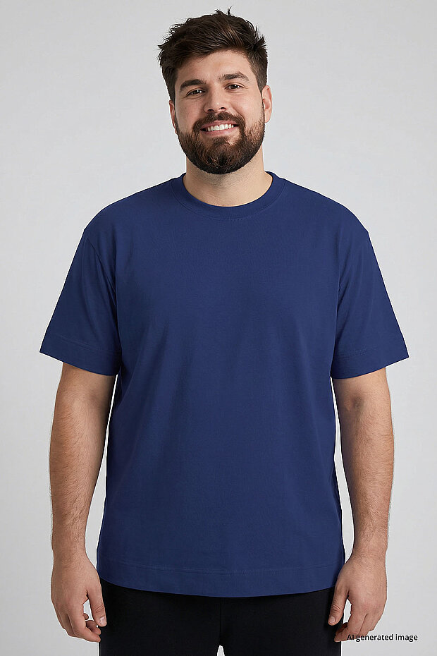 İndigo Basic Kısa Kol O Yaka Büyük Beden Erkek T-Shirt - 88072 - 3