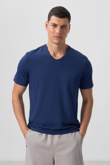 İndigo Basic Kısa Kol Standart Kalıp V Yaka Erkek T-Shirt - 87912 