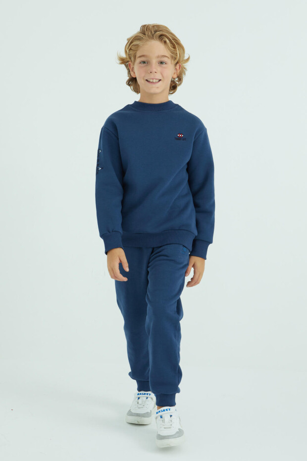 İndigo Basic O Yaka Standart Kalıp Erkek Çocuk Sweatshirt - 10990