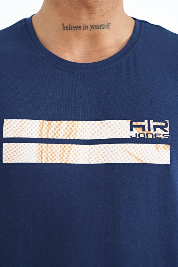 Peter İndigo O Yaka Erkek T-Shirt - 88204