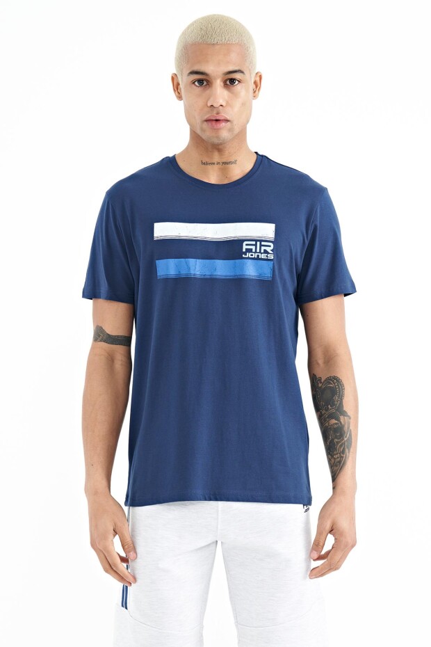 Donald İndigo Standart Kalıp Erkek T-Shirt - 88217