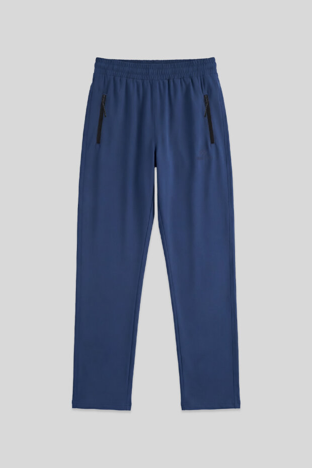 İndigo Erkek Fermuarlı Üç Cepli Standart Kalıp Klasik Paça Eşofman Alt - 84768 - 1