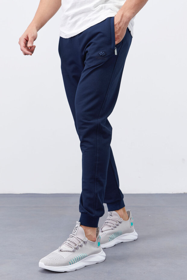 İndigo Fermuar Cepli Dar Kalıp Jogger Erkek Eşofman Alt - 84343 - 6