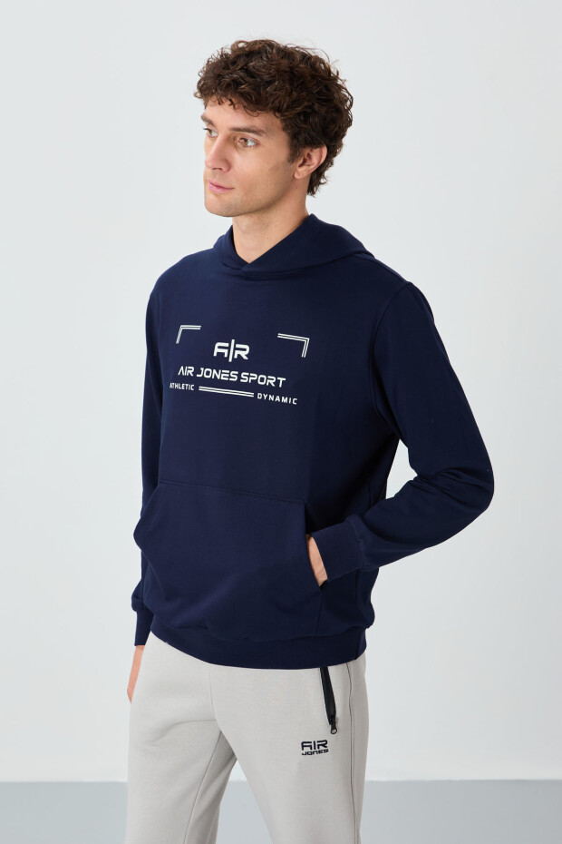 Galvin İndigo Kapüşonlu Erkek Sweatshirt - 88304