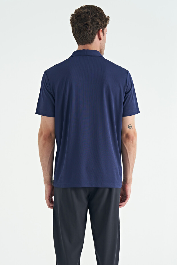 İndigo Garni Detaylı Polo Yaka Standart kalıp Aktif Spor Erkek T-Shirt - 88250