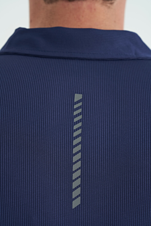 İndigo Garni Detaylı Polo Yaka Standart Kalıp Aktif Spor Erkek T-Shirt - 88251