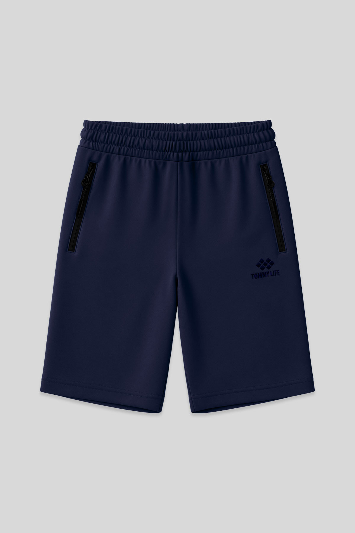 İndigo Gizli Fermuar Arka Cepli Bağcıklı Standart Kalıp Erkek Şort - 81136 - TOMMYLIFE