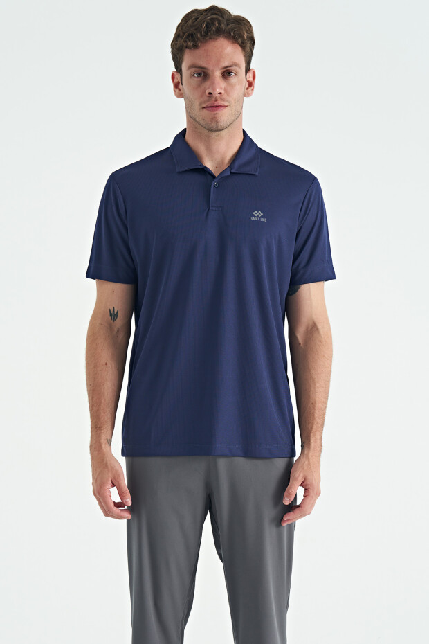 İndigo Logo Baskılı Standart Kalıp Polo Yaka Aktif Spor Erkek T-Shirt - 88252