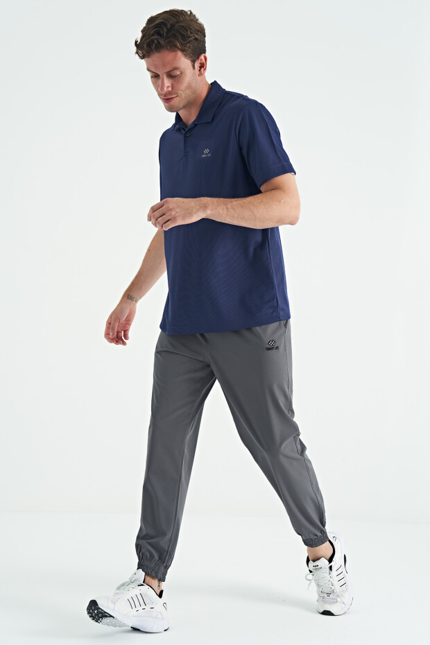 İndigo Logo Baskılı Standart Kalıp Polo Yaka Aktif Spor Erkek T-Shirt - 88252
