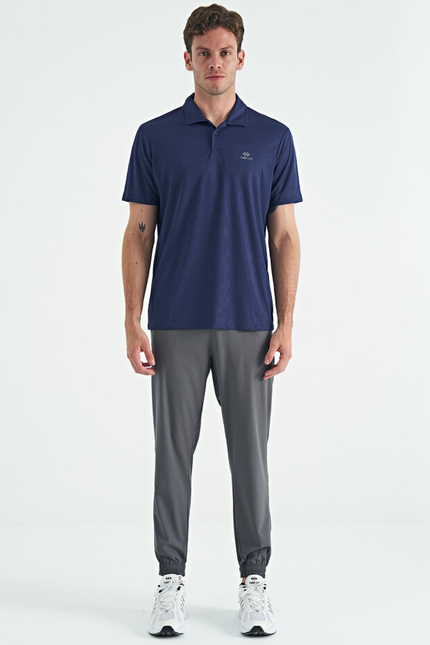 İndigo Logo Baskılı Standart Kalıp Polo Yaka Aktif Spor Erkek T-Shirt - 88252 - 2