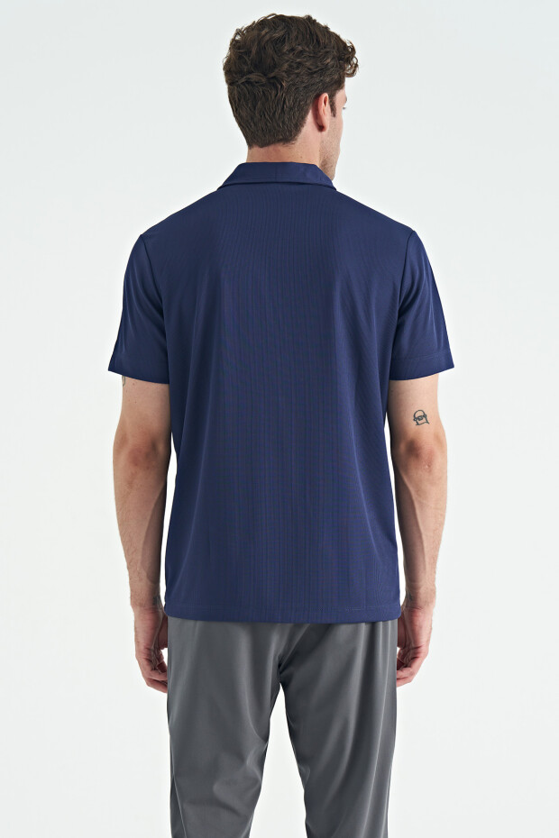 İndigo Logo Baskılı Standart Kalıp Polo Yaka Aktif Spor Erkek T-Shirt - 88252 - 9