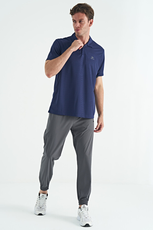 İndigo Logo Baskılı Standart Kalıp Polo Yaka Aktif Spor Erkek T-Shirt - 88252 - 5