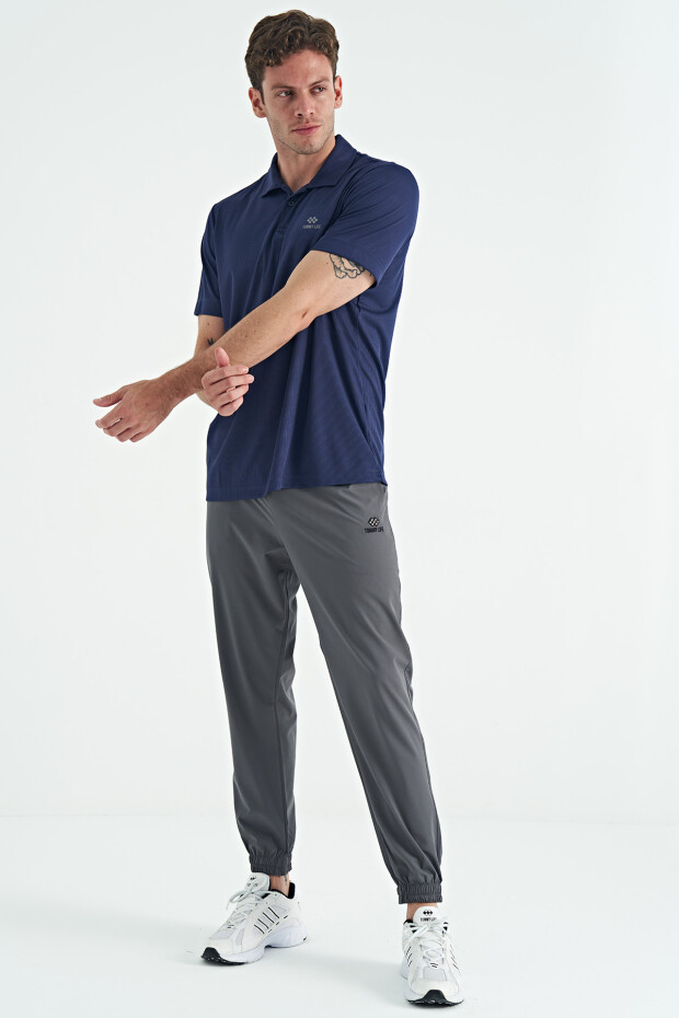 İndigo Logo Baskılı Standart Kalıp Polo Yaka Aktif Spor Erkek T-Shirt - 88252 - 8