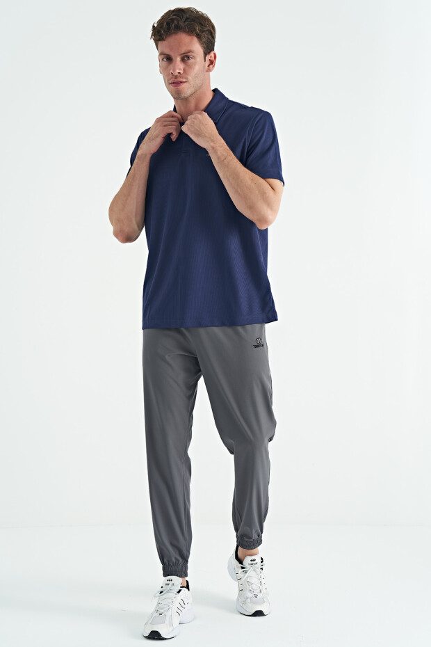 İndigo Logo Baskılı Standart Kalıp Polo Yaka Aktif Spor Erkek T-Shirt - 88252 - 4