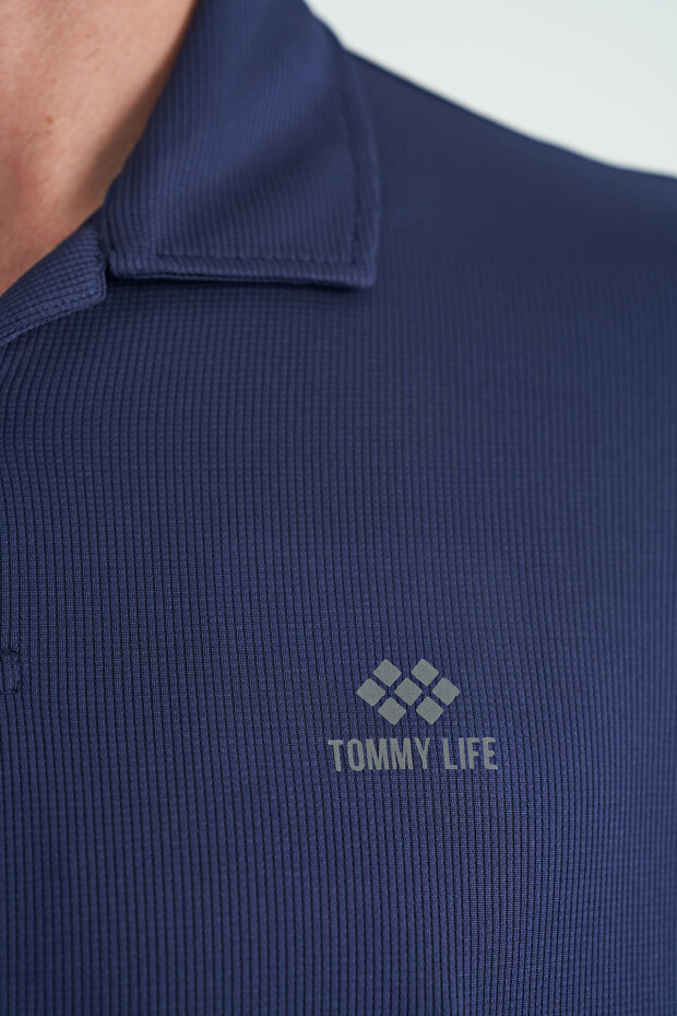 İndigo Logo Baskılı Standart Kalıp Polo Yaka Aktif Spor Erkek T-Shirt - 88252 - 6