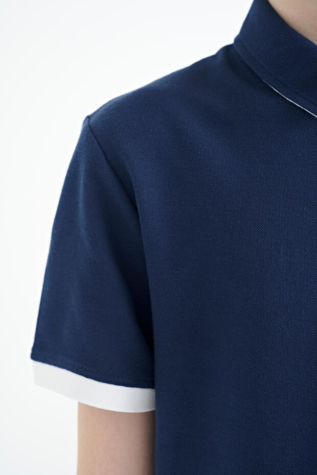 İndigo Logo Nakışlı Standart Kalıp Polo Yaka Erkek Çocuk T-Shirt - 11083