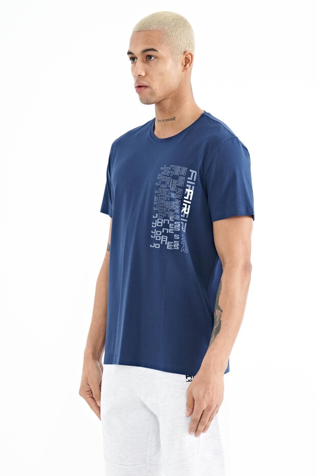 Alan İndigo Standart Kalıp Erkek T-Shirt - 88208