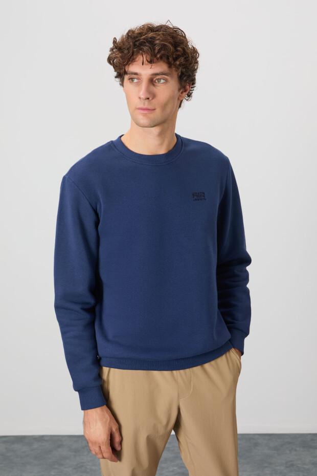 Omar İndigo Şardonlu Erkek Sweatshirt - 88137