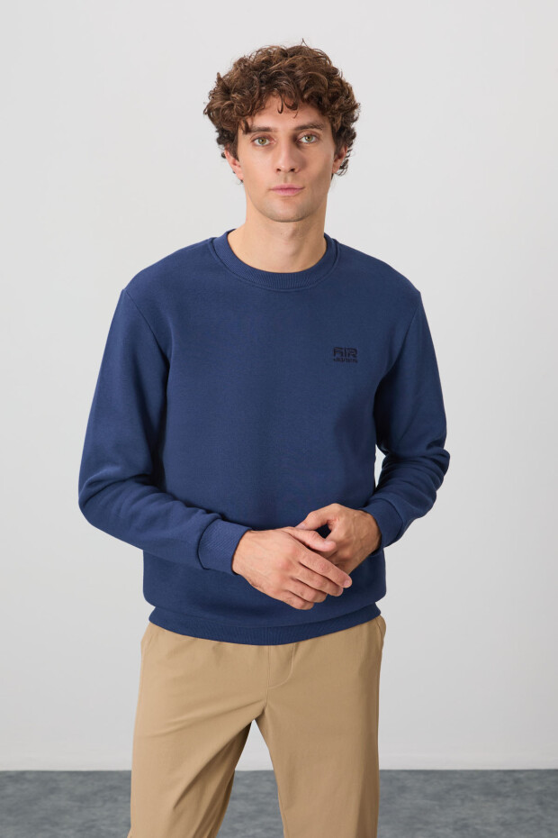 Omar İndigo Şardonlu Erkek Sweatshirt - 88137