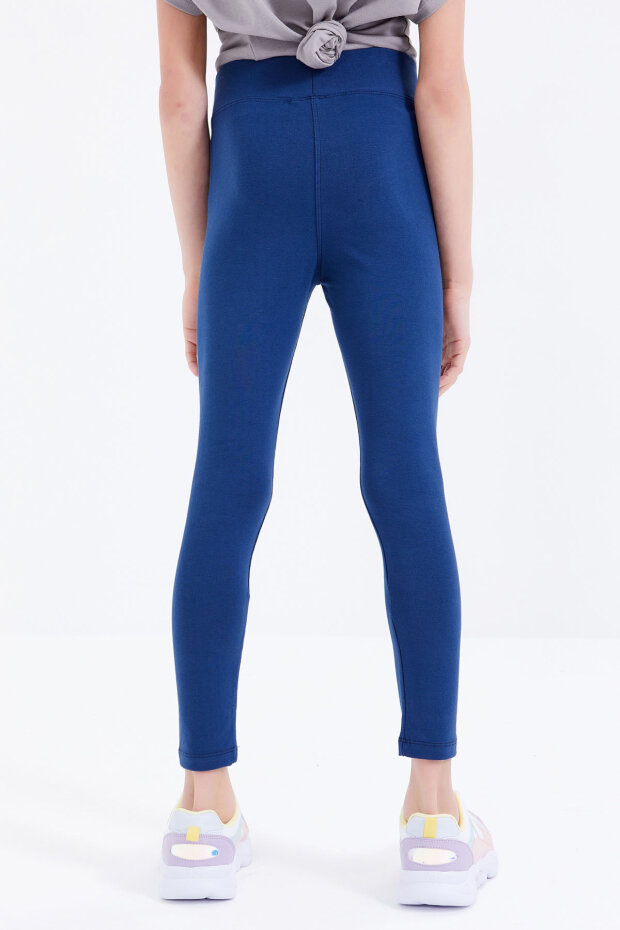 İndigo Yüksek Bel Dar Paça Kız Çocuk Tayt - 75047 - 6