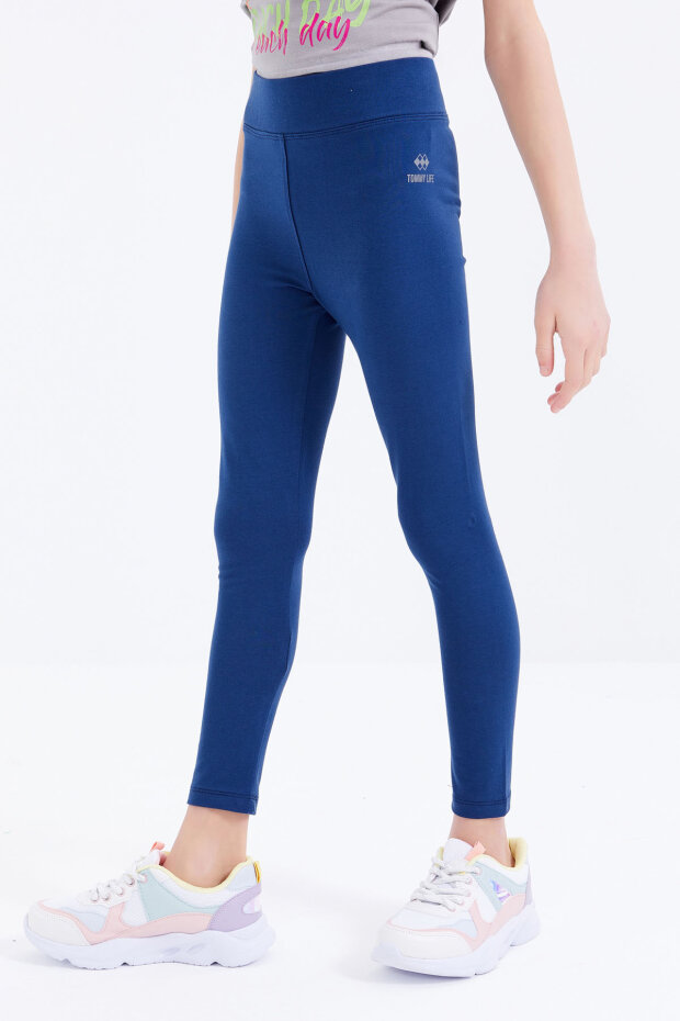 İndigo Yüksek Bel Dar Paça Kız Çocuk Tayt - 75047 - 3