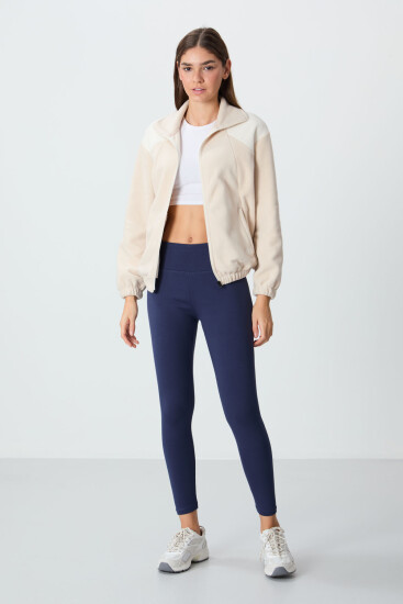 İndigo Yüksek Bel Termal Slim Fit Dar Paça Kadın Tayt - 94577 