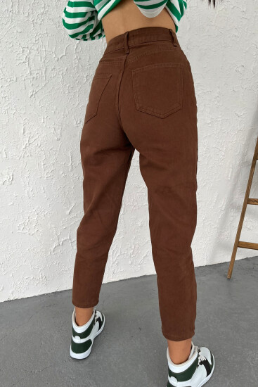 Kahverengi Standart Kalıp Gabardin Kadın Pantolon - 02062 - Thumbnail