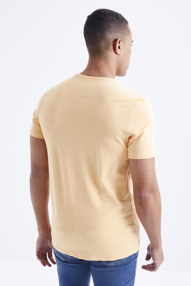 Kavun Içi Basic Kısa Kol Standart Kalıp V Yaka Erkek T-Shirt - 87912