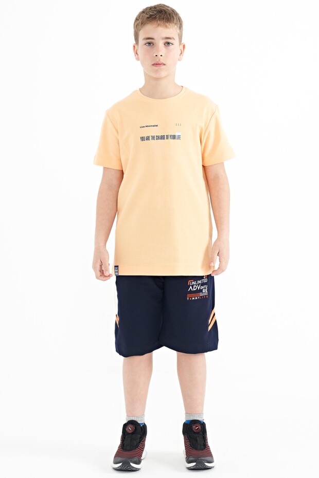 Kavun Içi Baskı Detaylı O Yaka Standart Kalıp Erkek Çocuk T-Shirt - 11117 - 2