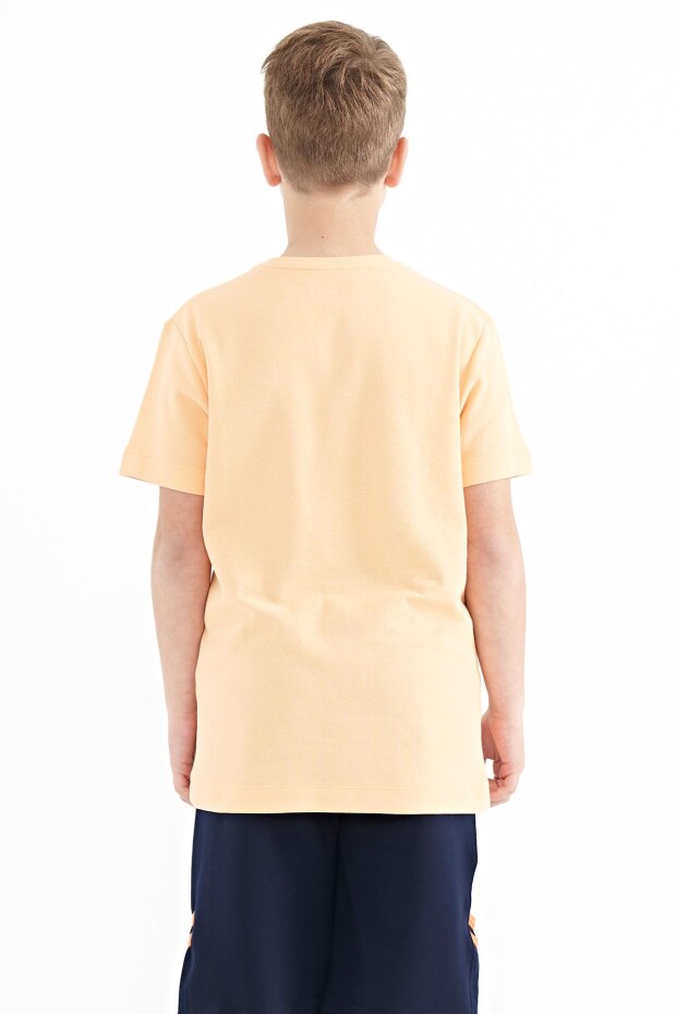 Kavun Içi Baskı Detaylı O Yaka Standart Kalıp Erkek Çocuk T-Shirt - 11117