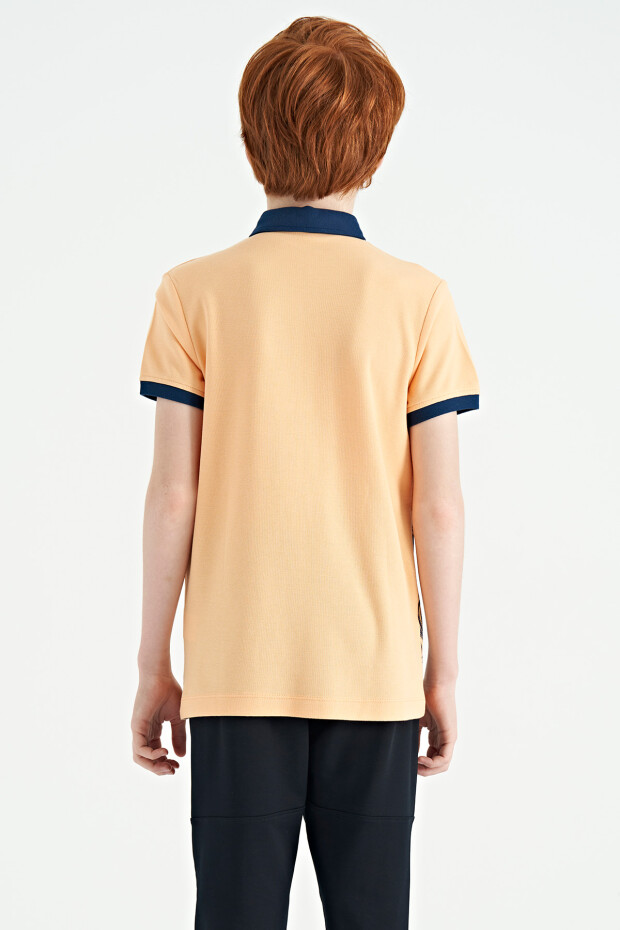 Kavun Içi Baskı Detaylı Standart Kalıp Polo Yaka Erkek Çocuk T-Shirt - 11165