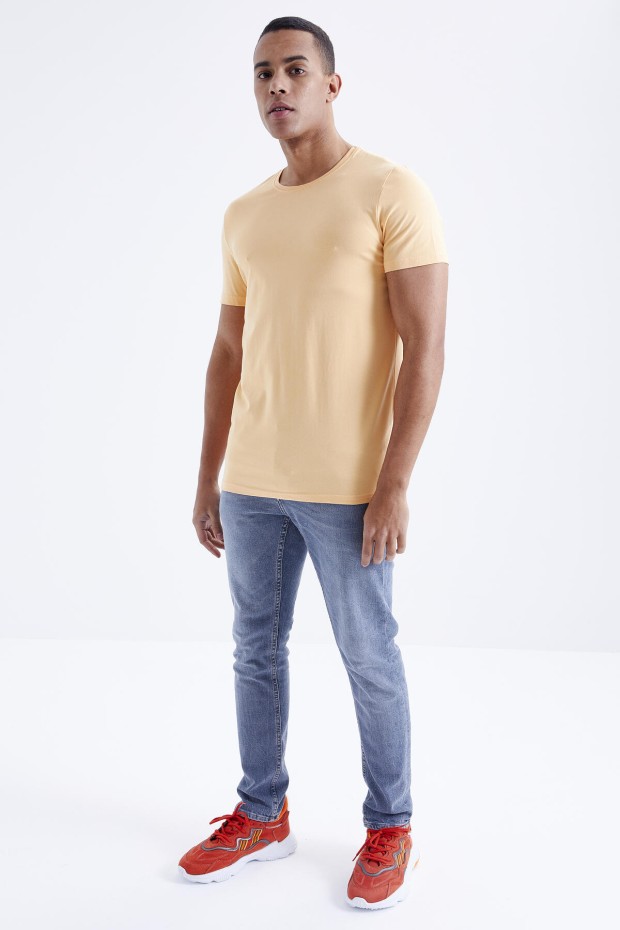 Kavun Içi Erkek Basic Kısa Kol Standart Kalıp O Yaka T-shirt - 87911