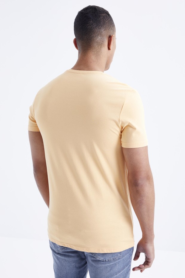 Kavun Içi Erkek Basic Kısa Kol Standart Kalıp O Yaka T-shirt - 87911
