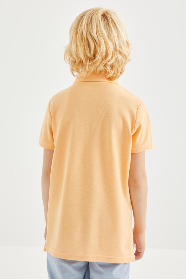 Kavun Içi Klasik Kısa Kollu Polo Yaka Erkek Çocuk T-Shirt - 10962
