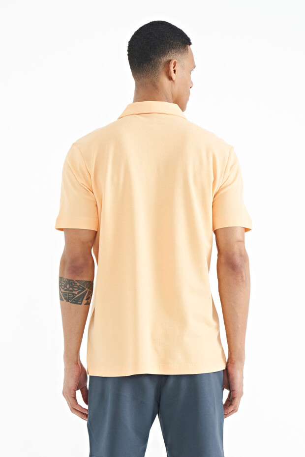 Kavun Içi Polo Yaka Logo Nakışlı Standart Form Erkek T-shirt - 88237