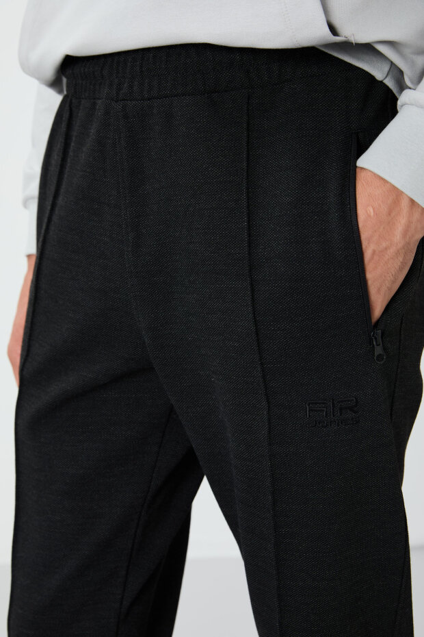 Kırçıllı Siyah Jogger Erkek Eşofman Altı - 82113 - 4