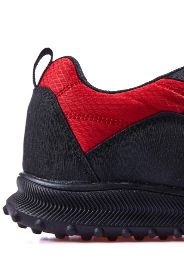 Kırmızı Bağcıklı File Detaylı Suni Deri Erkek Spor Ayakkabı - 89114 - Thumbnail